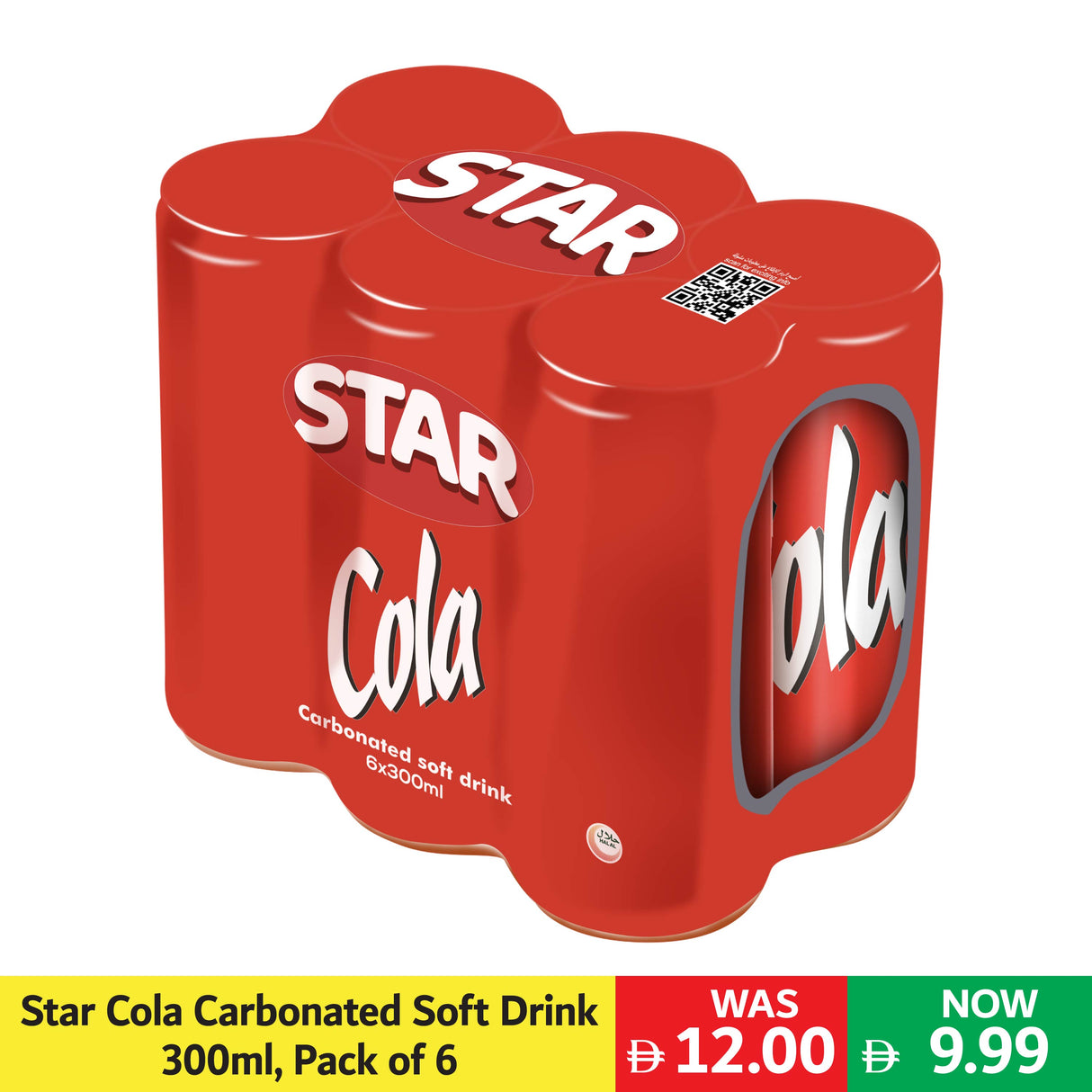 Star Cola Carbonated Soft Drink 300ml, Pack of 6