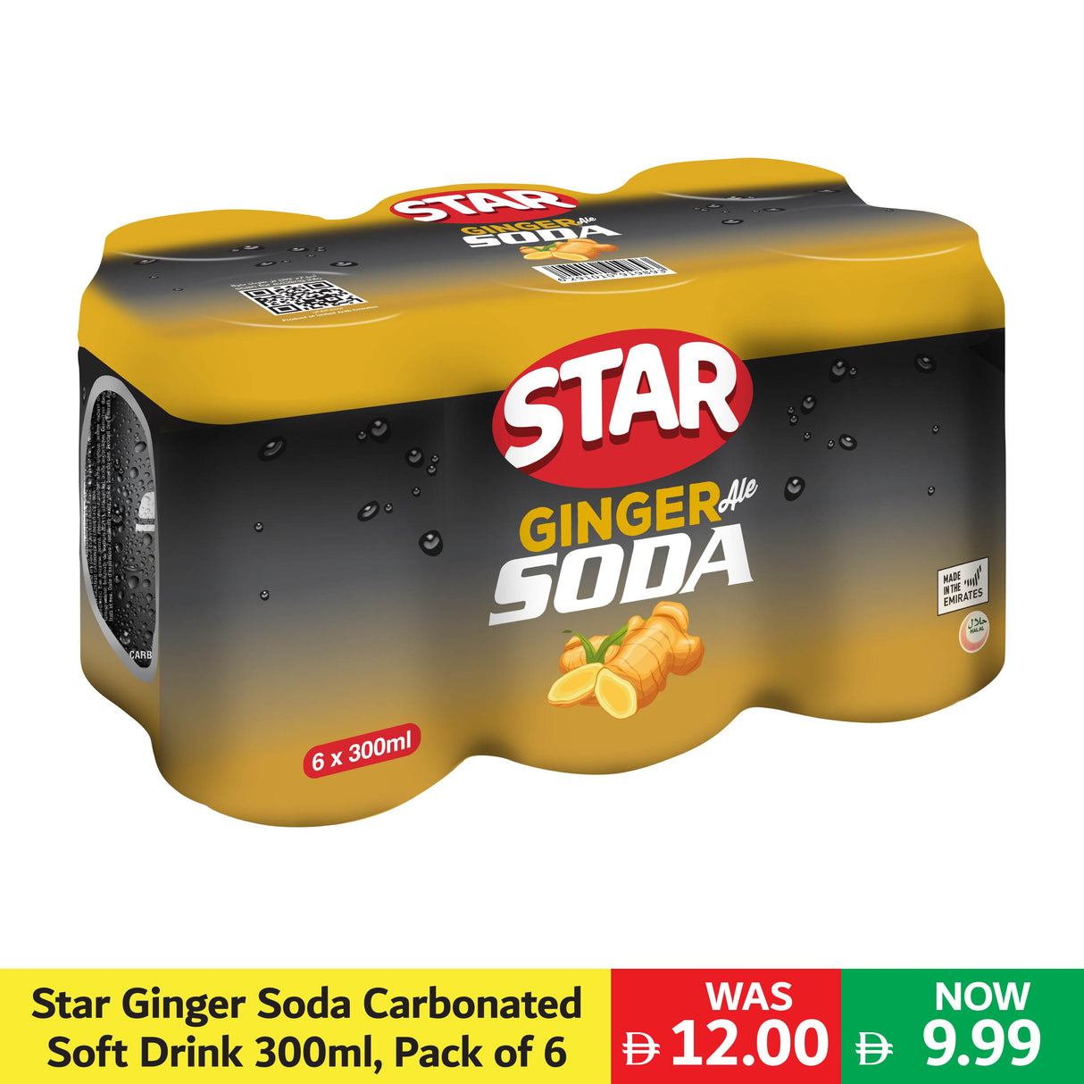 Star Ginger Soda 300ml, Pack of 6