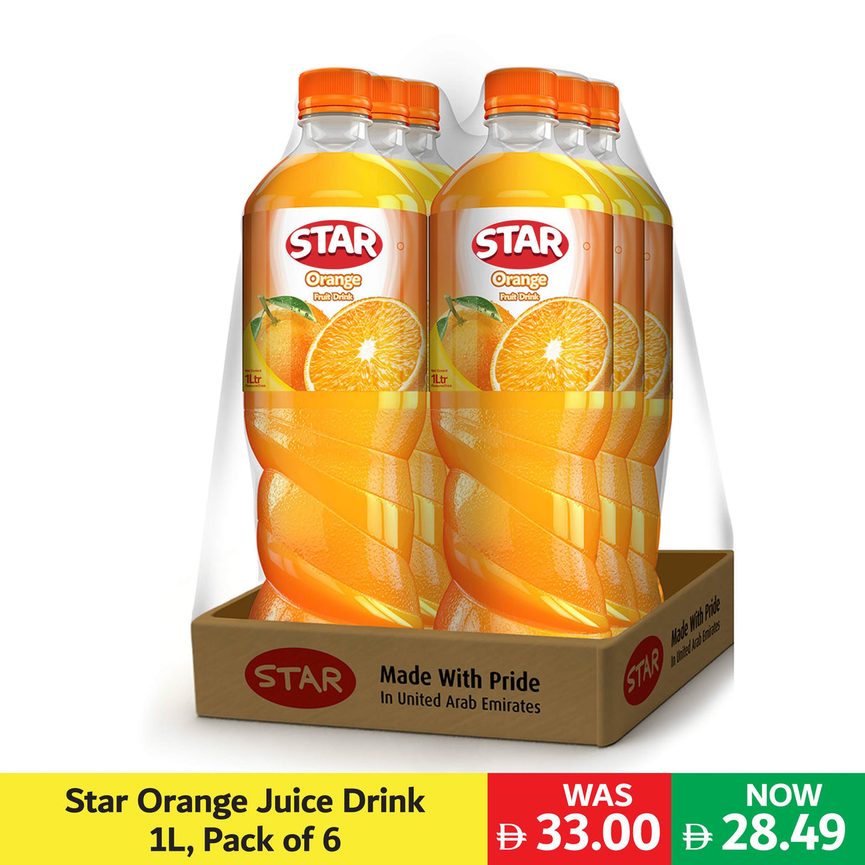 Star Orange Juice Drink 1L, Pack of 6