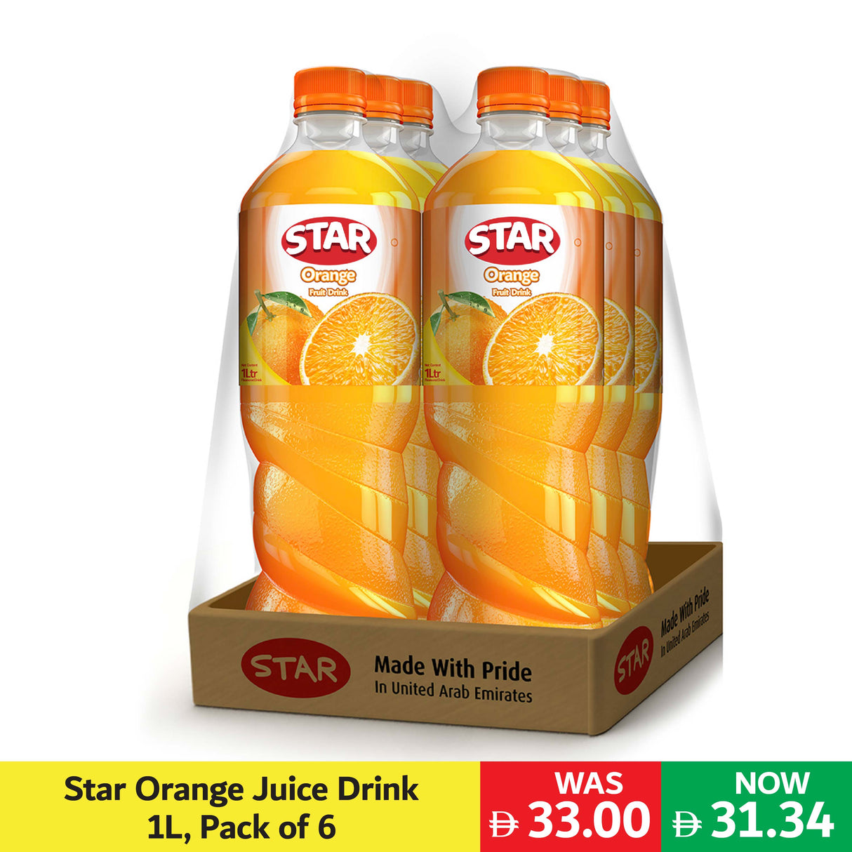 Star Orange Juice Drink 1L, Pack of 6