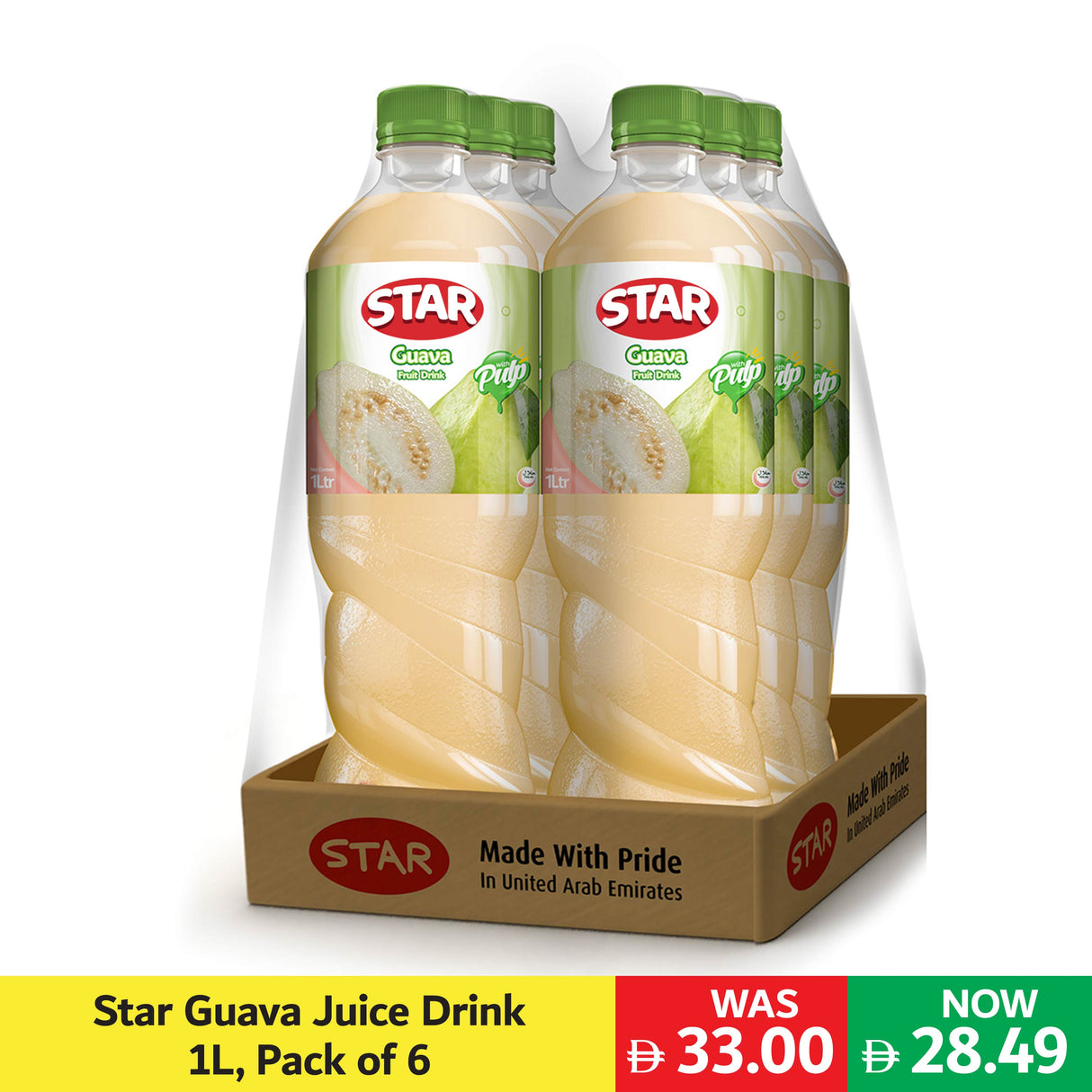 Star Guava Juice Drink 1L, Pack of 6
