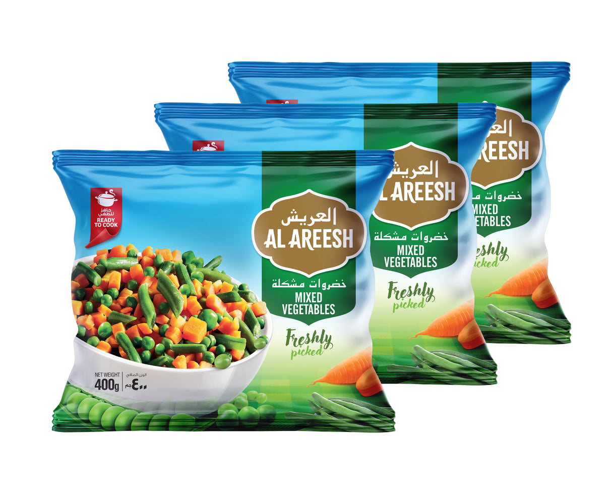 Al Areesh Mixed Vegetables Trio Pack 400g X 3