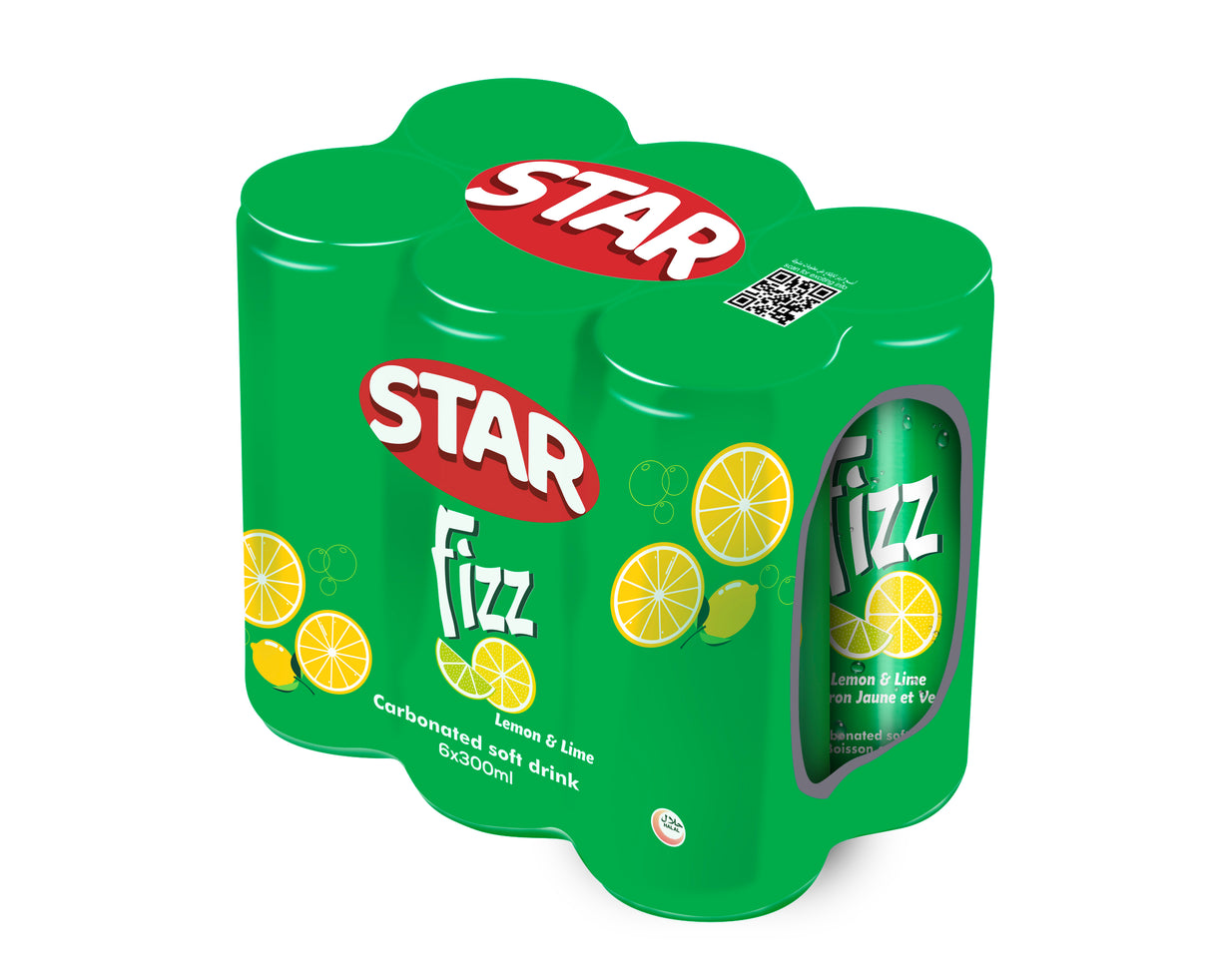 Star Fizz Carbonated Soft Drink 300ml, Pack of 6