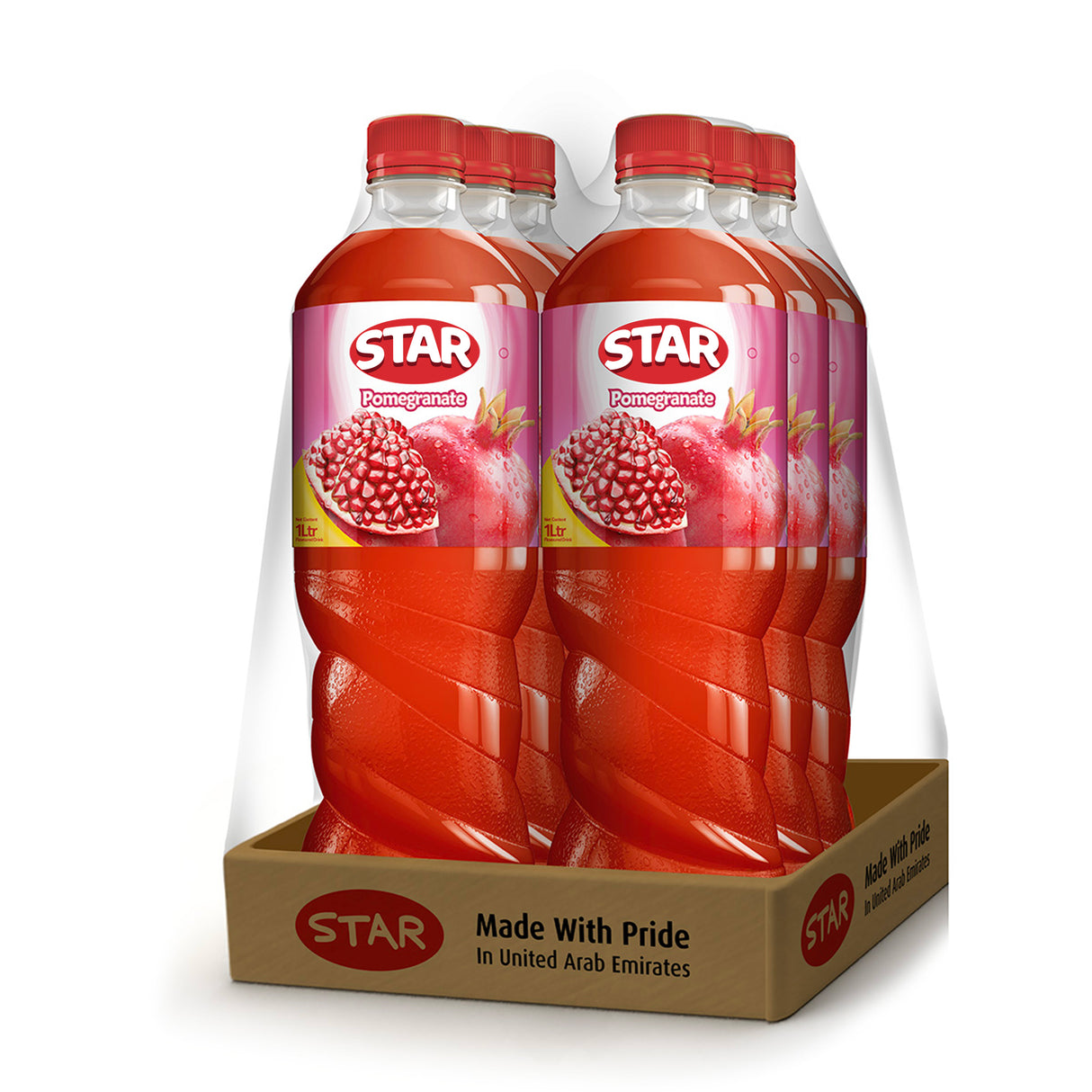 Star Pomegranate Juice Drink 1L, Pack of 6