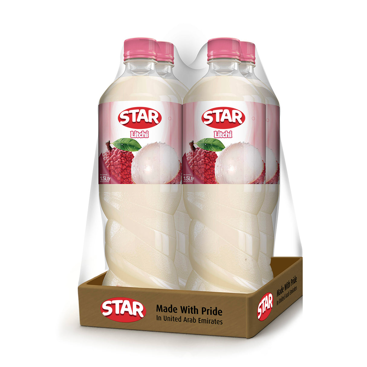 Star Litchi Juice Drink 1.5L, Pack of 4