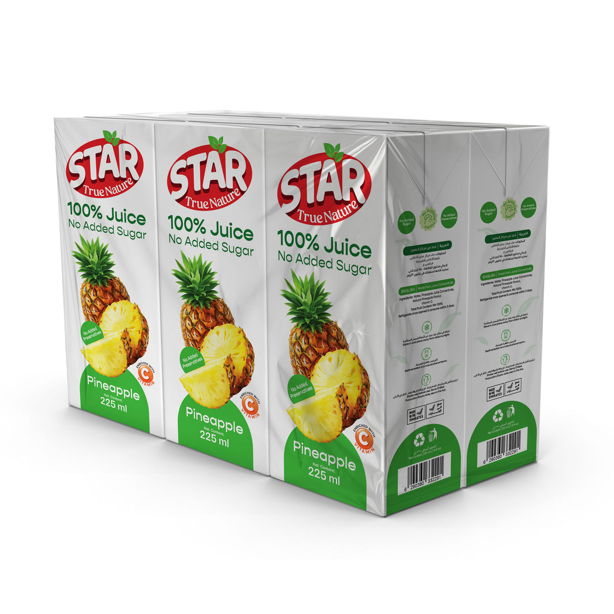 Star Pineapple 100% Juice Tetra 225ml x 6