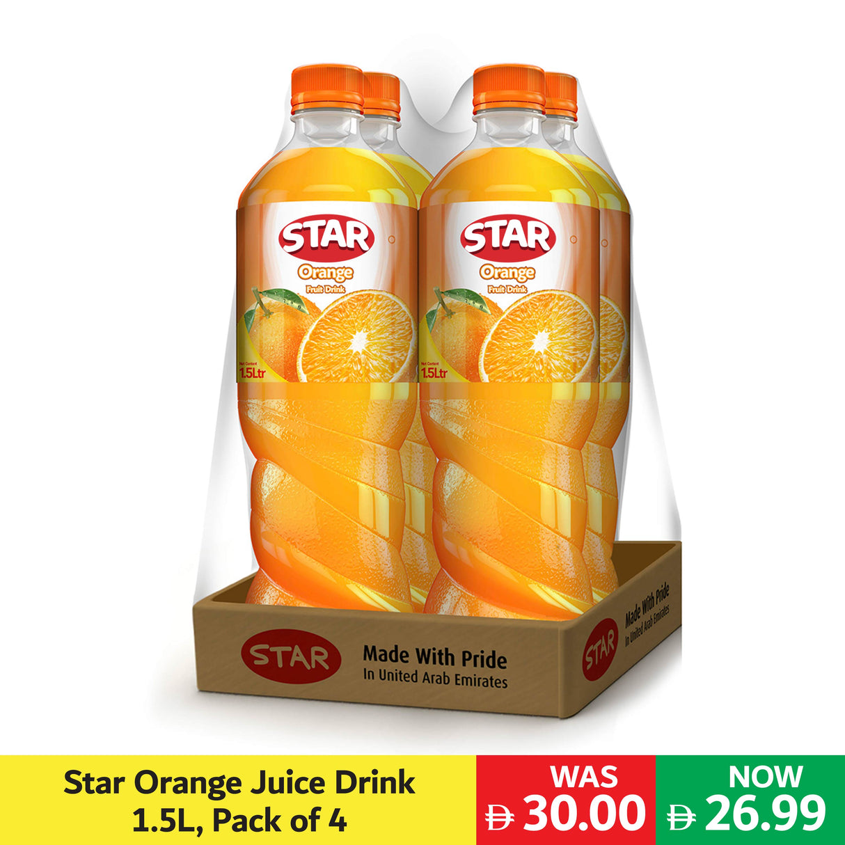 Star Orange Juice Drink 1.5L, Pack of 4
