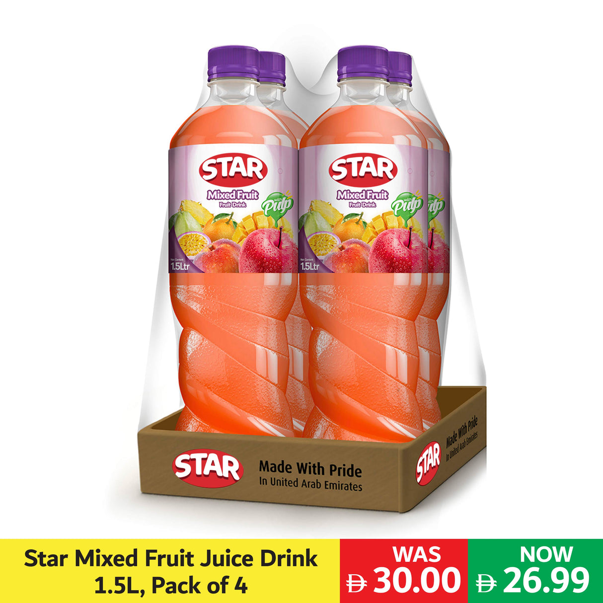 Star Mixed Fruit Juice Drink 1.5L, Pack of 4