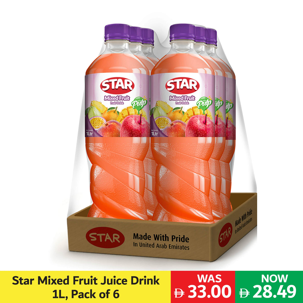 Star Mixed Fruit Juice Drink 1L, Pack of 6