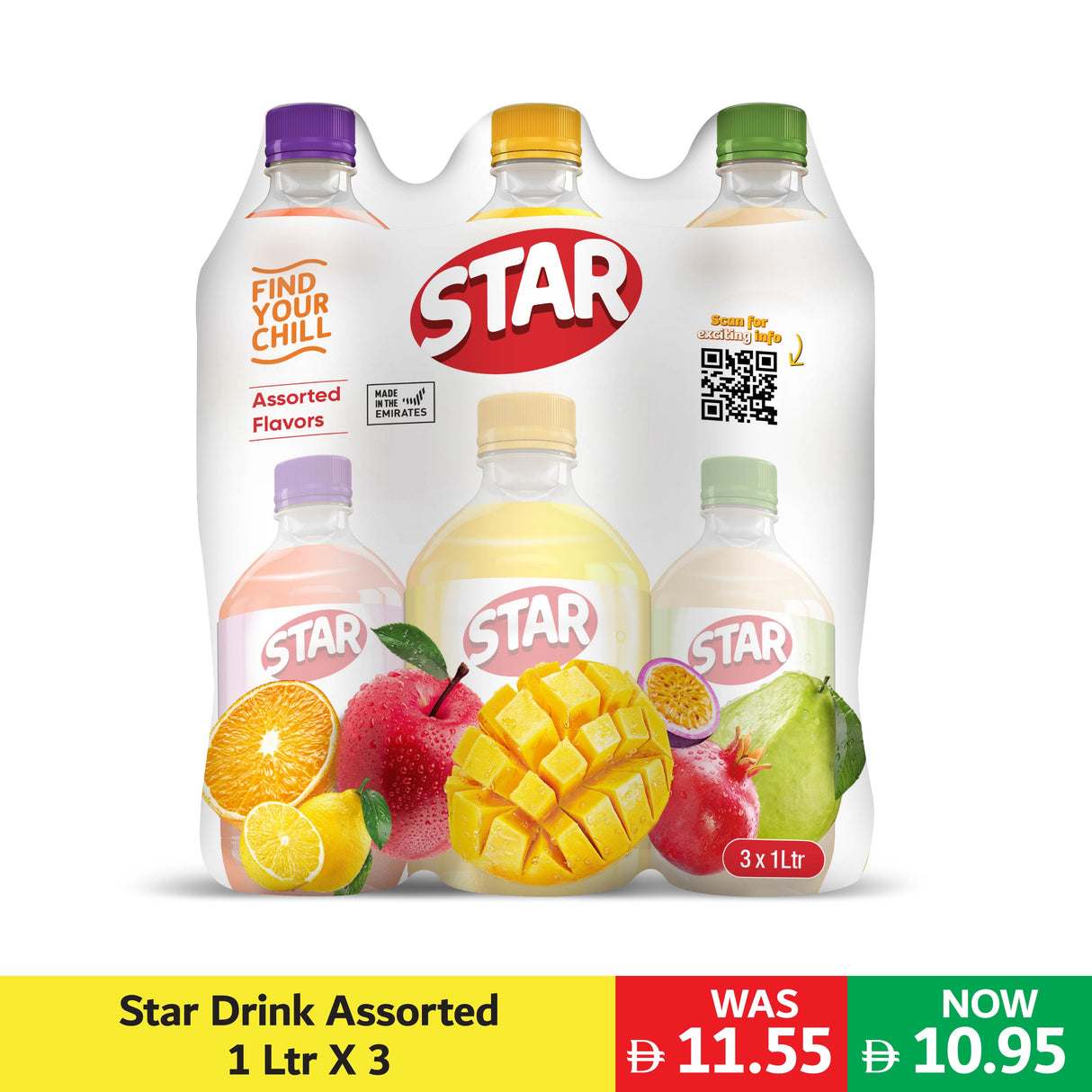 Star Drink Assorted 1Ltr x 3