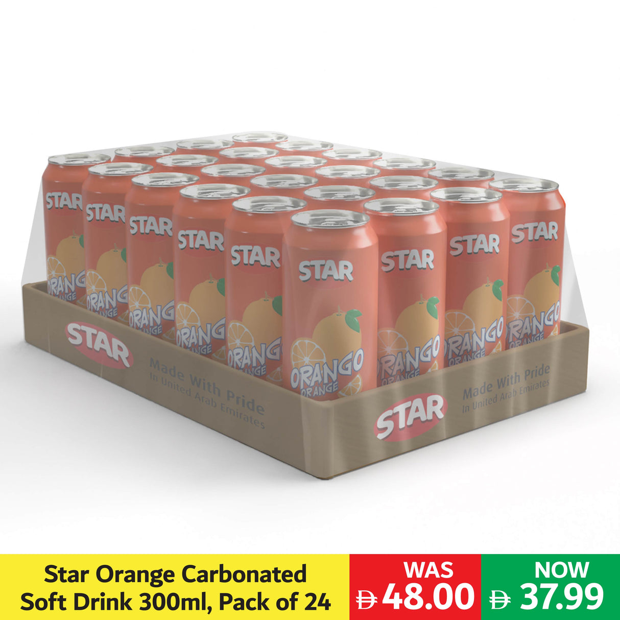 Star Orange Carbonated Soft Drink 300ml, Pack of 24