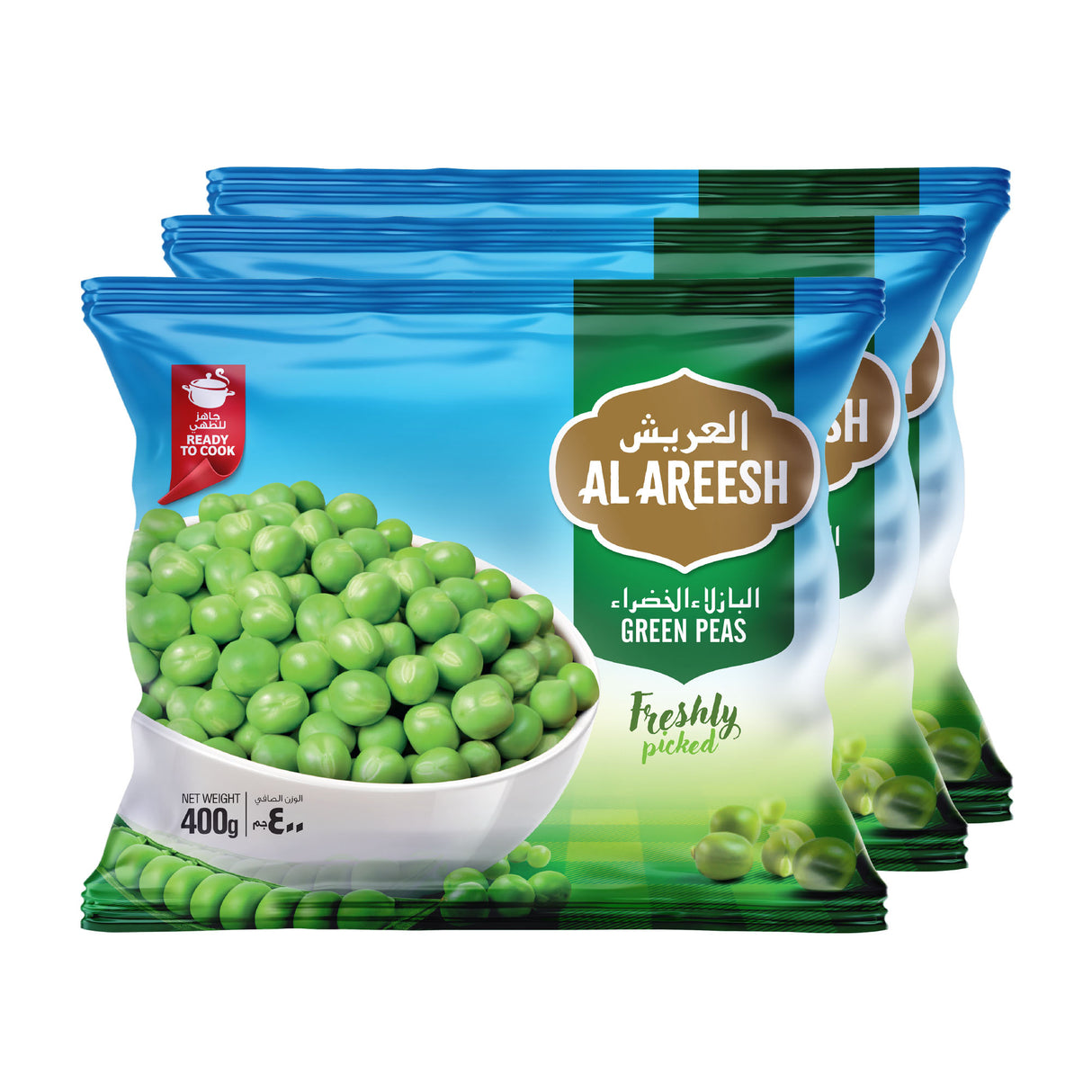 Al Areesh Green Peas Trio Pack 400g X 3