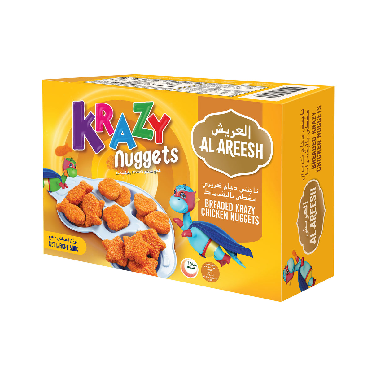 Al Areesh Frozen Breaded Krazy Chicken Nuggets 500g