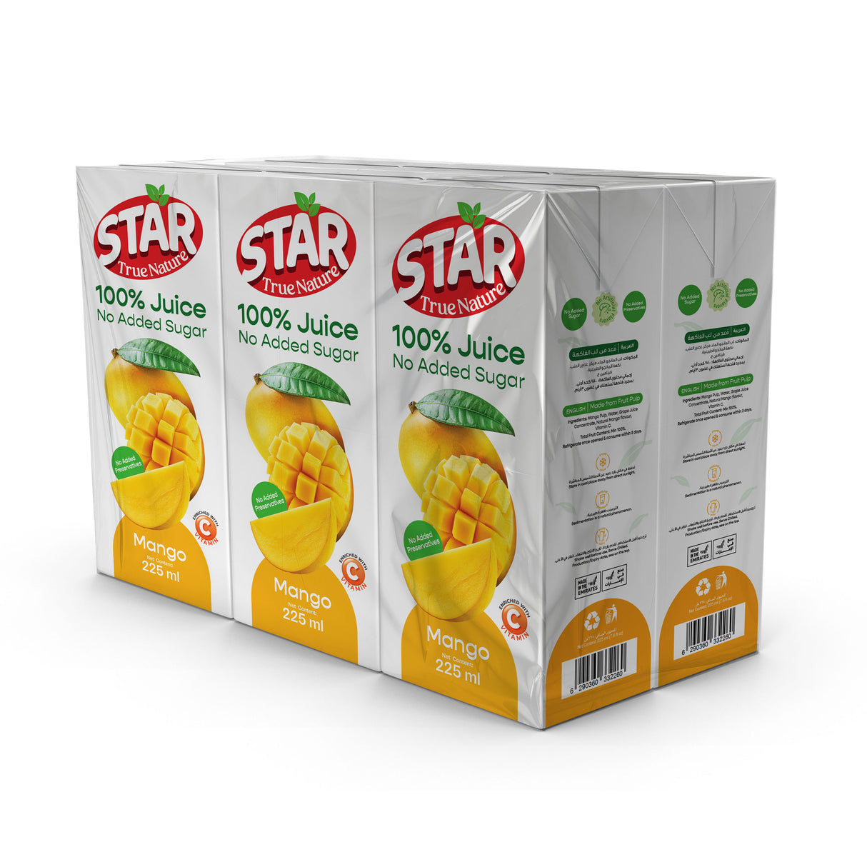 Star Mango 100% Juice Tetra 225ml x 6